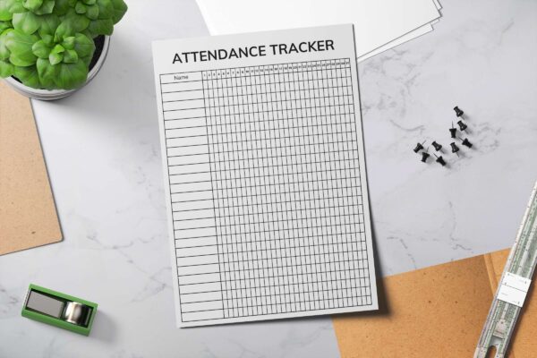 Attendance log, attendance record, attendance sheet