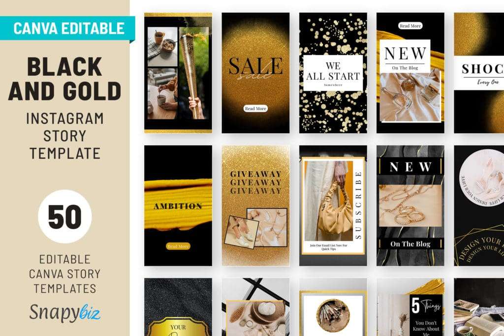 Black & Gold Instagram Canva Story Template Black & Gold Instagram Canva Story Template