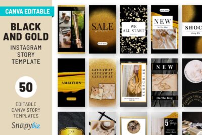 Black & Gold Instagram Canva Story Template