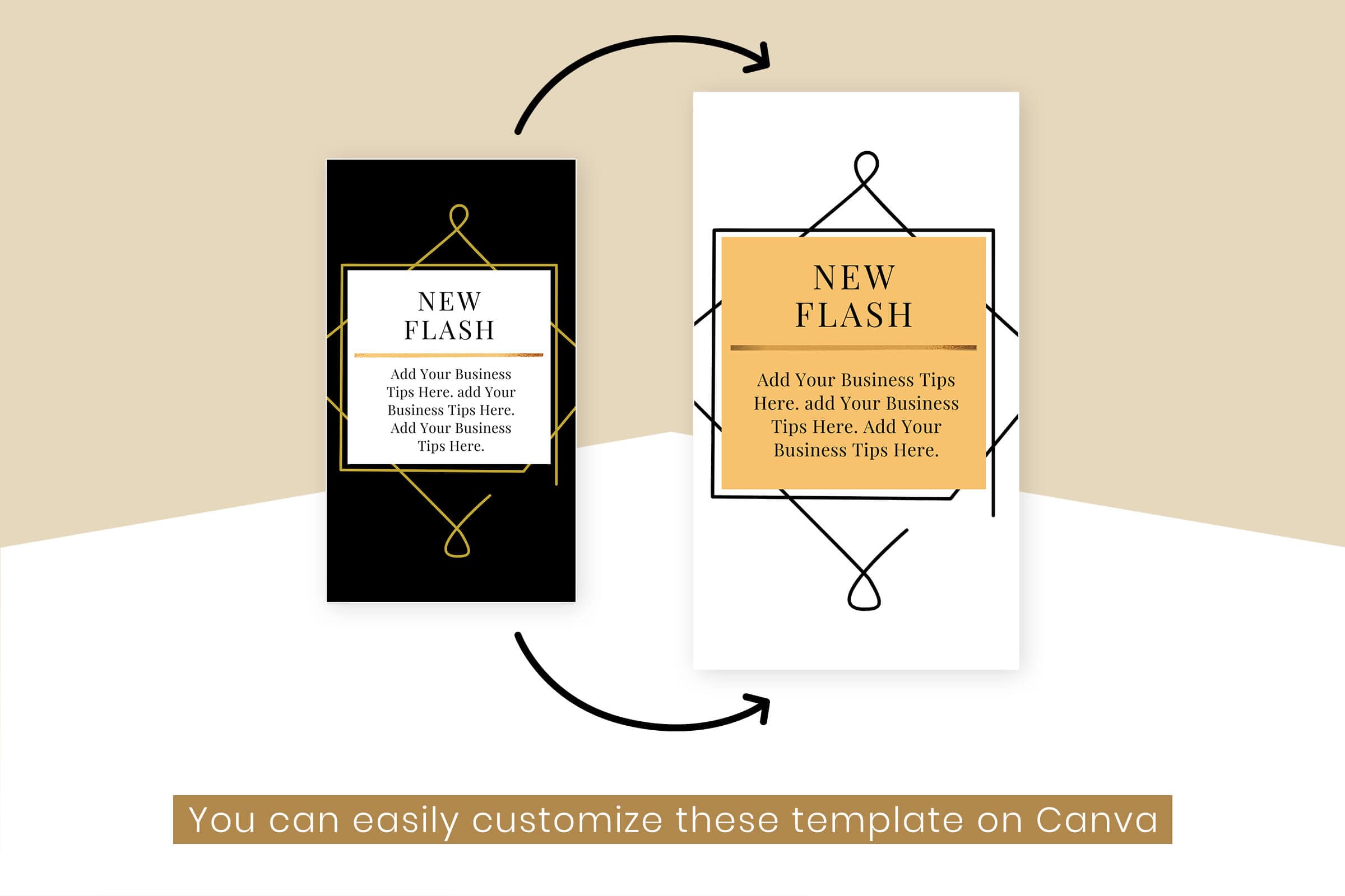 Black & Gold Instagram Canva Story Template | SnapyBiz