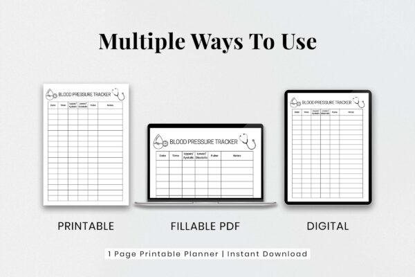 Blood pressure chart, medical tracker, medical vitals (copy)