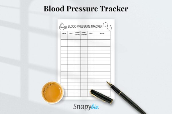 Blood pressure chart, medical tracker, medical vitals (copy)