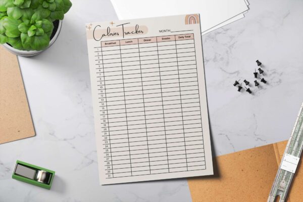 Calorie tracker, calorie chart, calorie counting