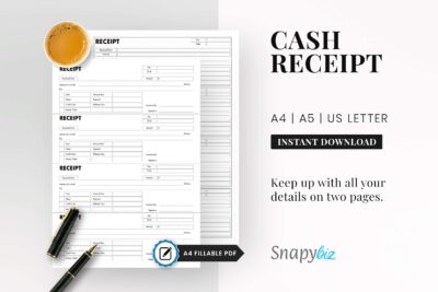 receipt book, receipt printable, business receipt