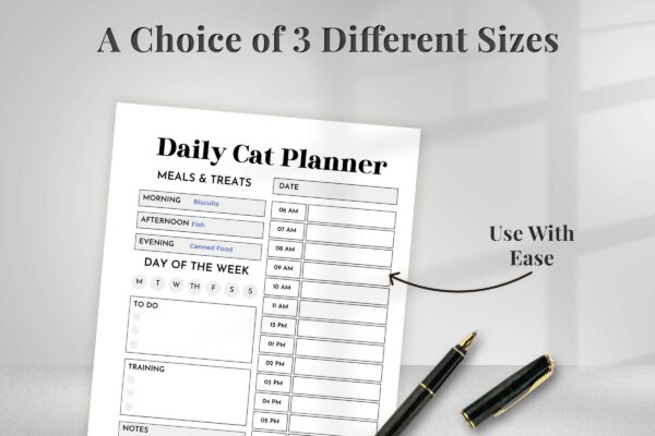 Cat Care Planner Black And White 4 Cat care planner