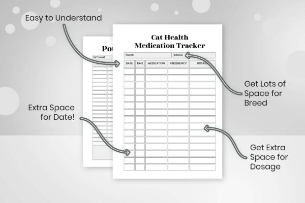 Cat Care Planner Black And White 8 Cat care planner