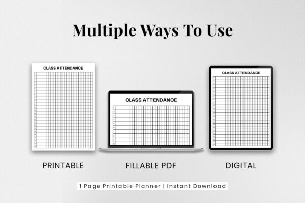 Class Attendance Feature Image 4 Attendance printable planner