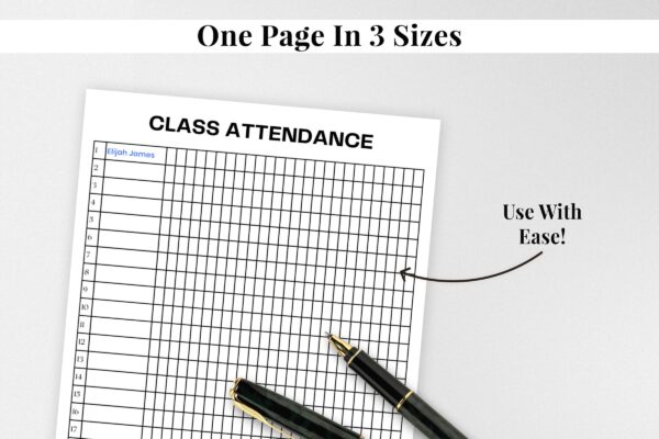 Class Attendance Feature Image 5 Attendance printable planner