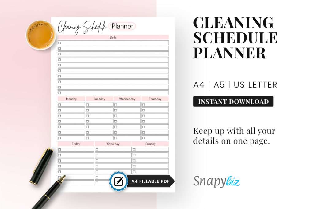 cleaning schedule printable