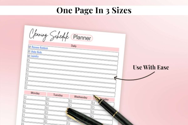 Cleaning Planner Feature Image 4 Cleaning schedule printable