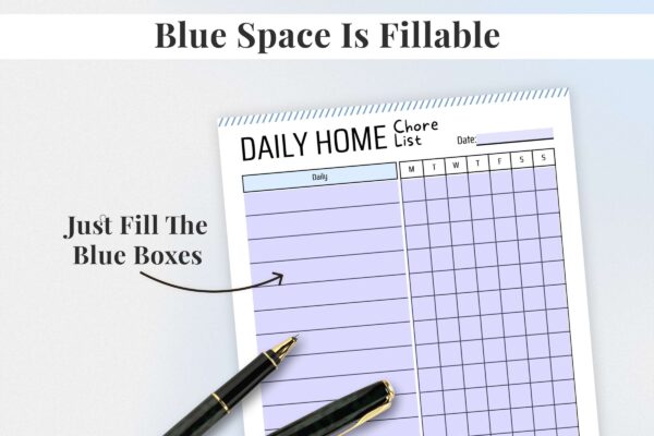 Daily Home Chore List Feature Image 3 Printable daily home chore list, home management, adhd cleaning