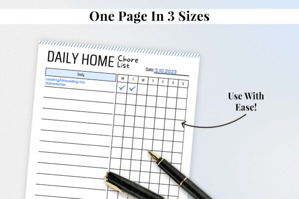 Daily Home Chore List Feature Image 5 Printable daily home chore list, home management, adhd cleaning