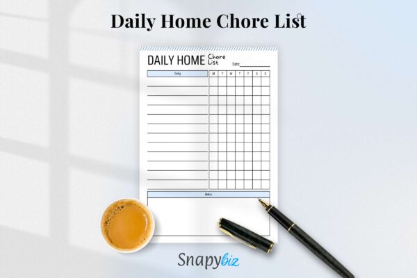 Daily Home Chore List Feature Image 6 Printable daily home chore list, home management, adhd cleaning