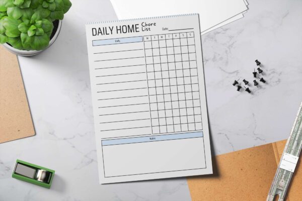 Daily Home Chore List Feature Image 9 Printable daily home chore list, home management, adhd cleaning