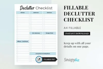 free declutter checklist