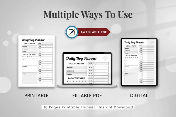 Dog Care Planner Black And White 10 Dog care planner printable