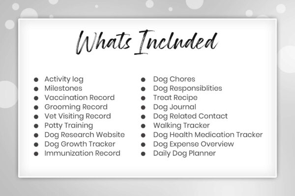Dog Care Planner Black And White 6 Dog care planner printable