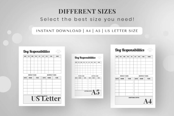 Dog Care Planner Black And White 9 Dog care planner printable