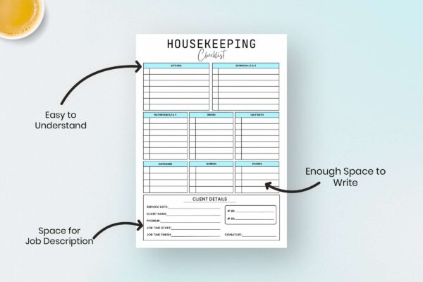 Housekeeping Checklist Blue Image 1 2 Airbnb cleaning checklist - image 2