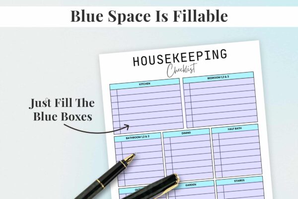 Housekeeping Checklist Blue Image 1 3 Airbnb cleaning checklist - image 3