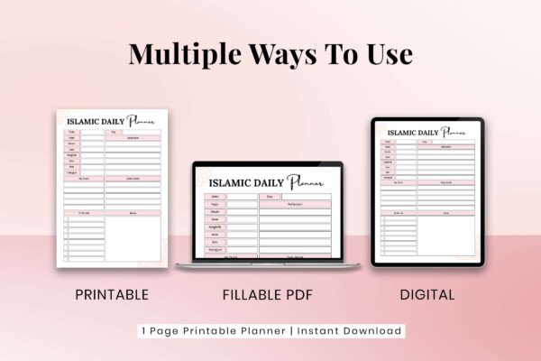 Islamic Daily Planner Feature Image 3 Islamic daily planner printable