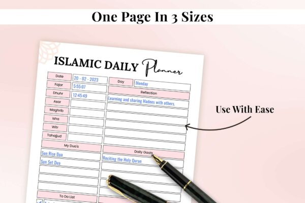 Islamic Daily Planner Feature Image 4 Islamic daily planner printable
