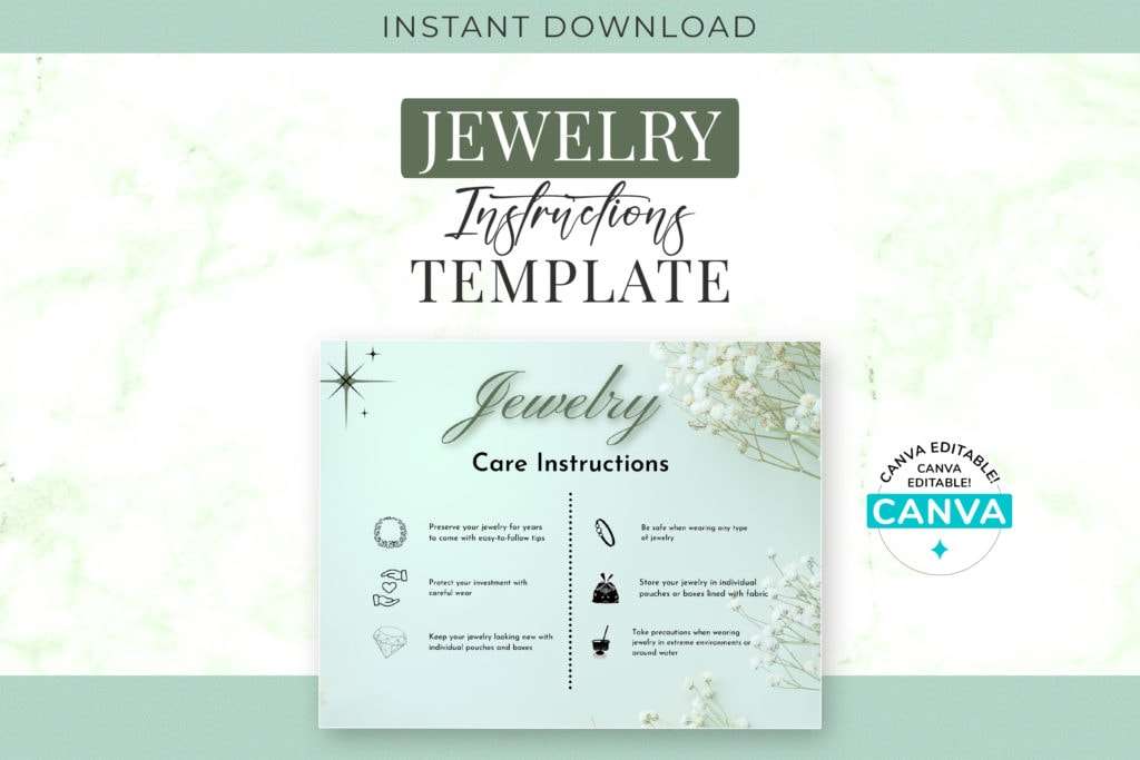 printable jewelry care instructions