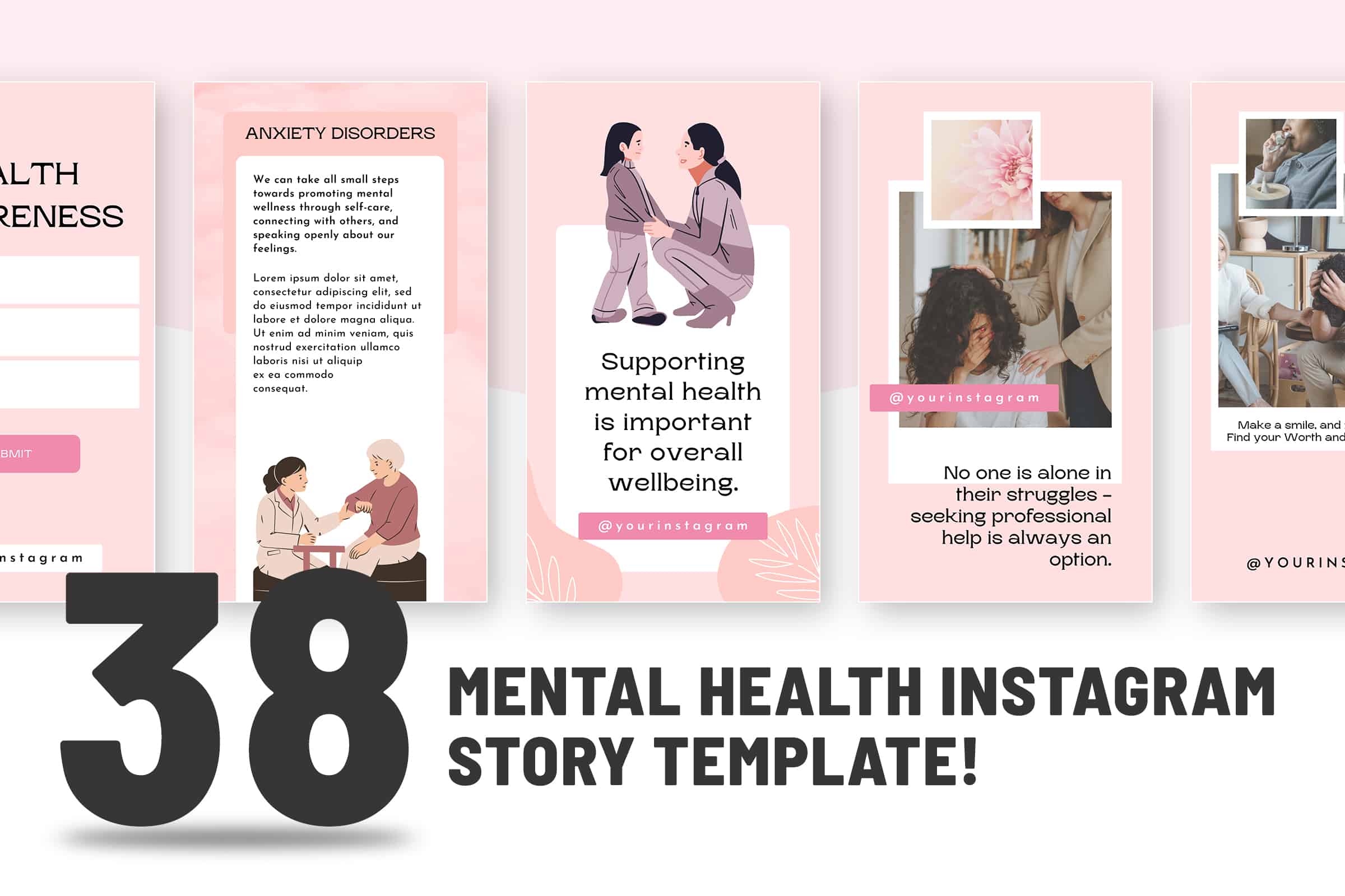 Mental Health Instagram Canva Story Template | SnapyBiz