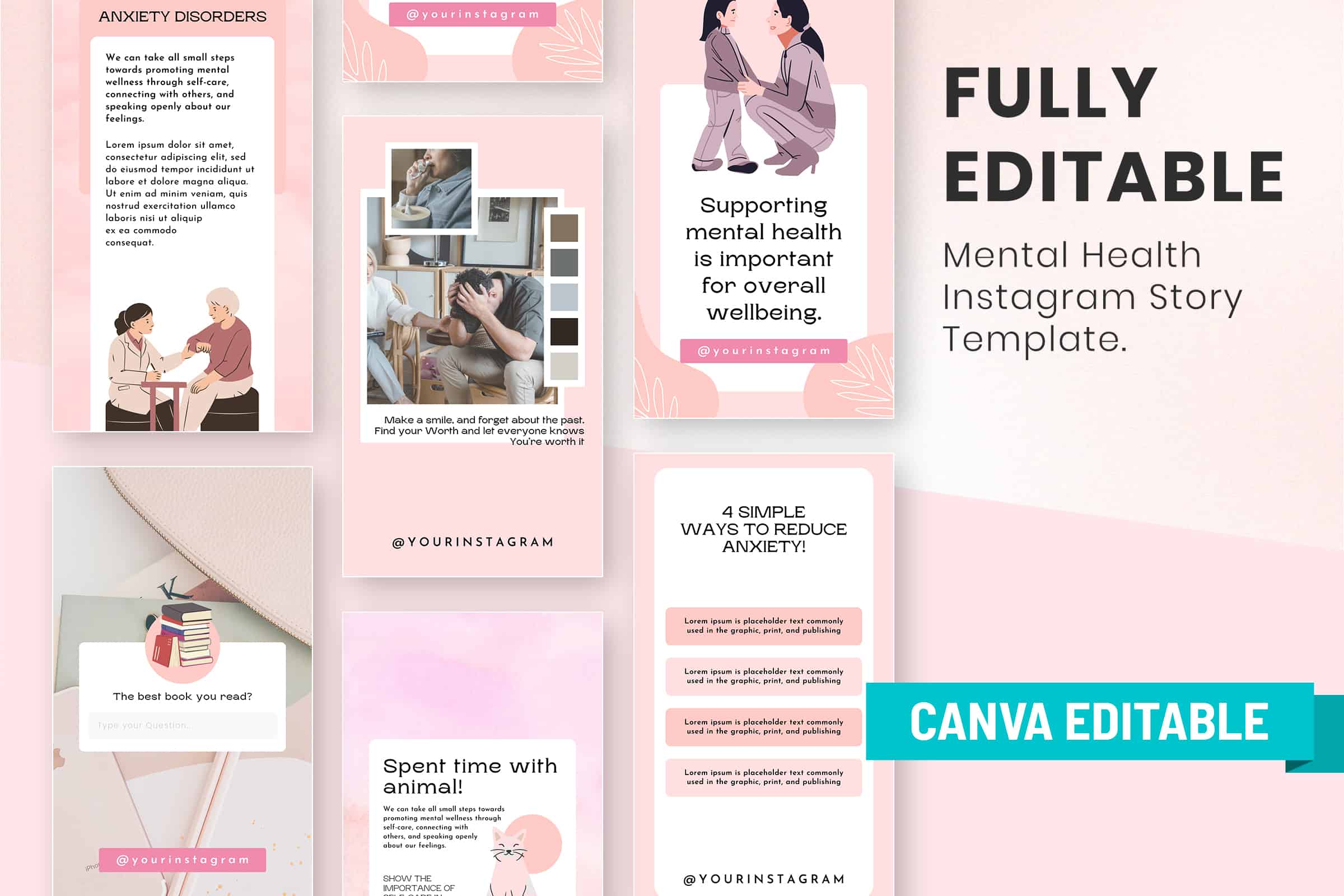 Mental Health Instagram Canva Story Template | SnapyBiz
