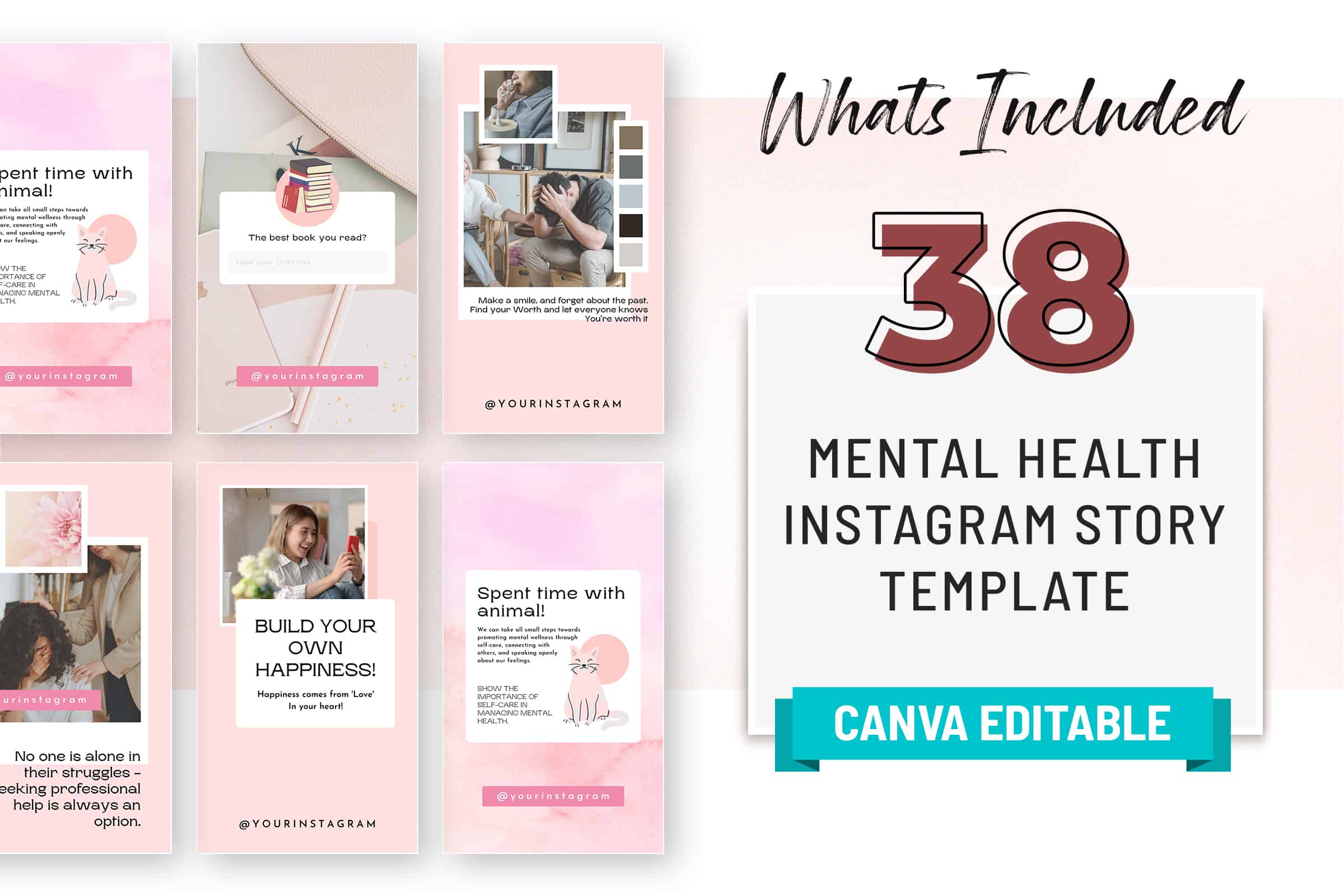 Mental Health Instagram Canva Story Template | SnapyBiz
