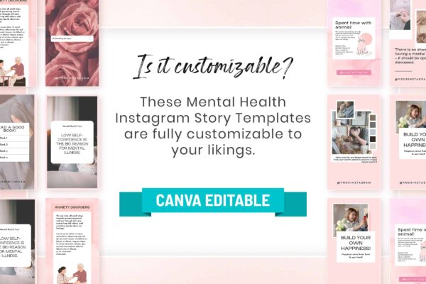 Mental Health Instagram Story Template Pink Feature Image 8 Mental health instagram canva story template - image 8