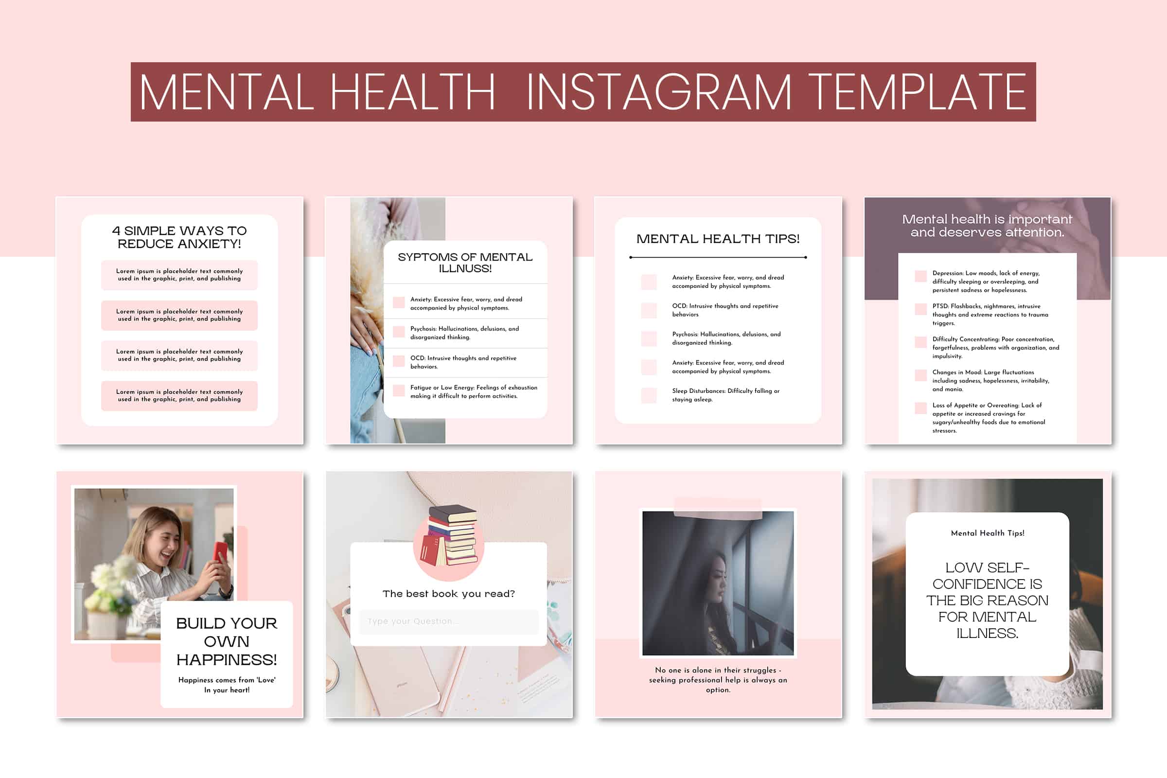 Mental Health Canva Instagram Template | SnapyBiz