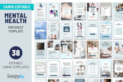 Mental Health Pinterest Canva Pin Template