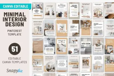 interior design pinterest canva templates