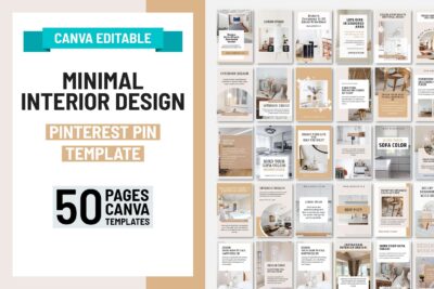 Interior Design Pinterest Canva Templates