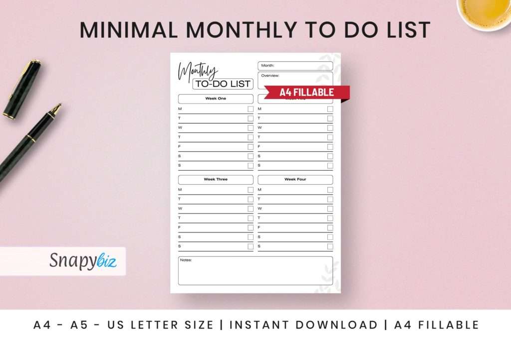 Monthly To Do List Printable Monthly To Do List Printable