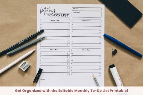 Minimal Monthly To Do List Feature Image 5 Monthly to do list printable - image 5