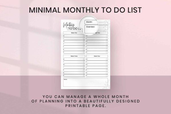 Minimal Monthly To Do List Feature Image 6 Monthly to do list printable - image 6