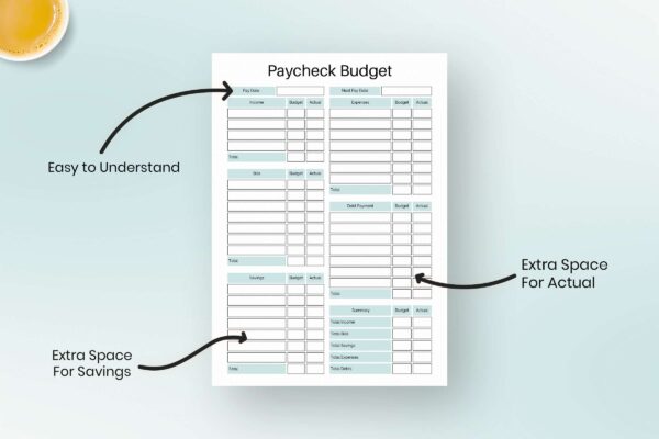 Budget planner book, budget worksheet, paycheck budget pdf