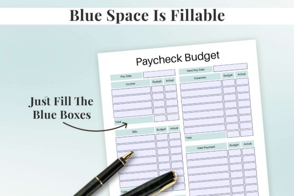 Budget planner book, budget worksheet, paycheck budget pdf