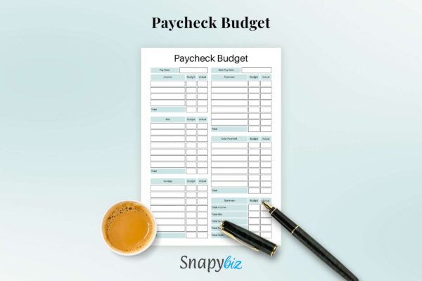 Budget planner book, budget worksheet, paycheck budget pdf