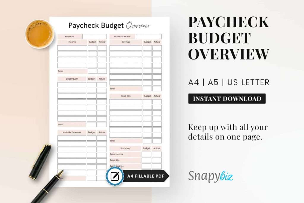 Paycheck Budget Overview Paycheck Budget Overview