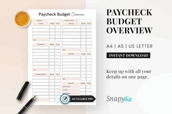 Paycheck Budget Overview Feature Image Paycheck budget overview