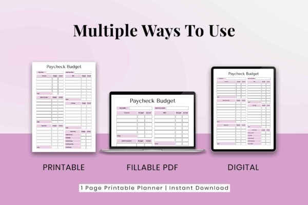 Paycheck Budget Printable Planner Feature Image 3 Budget by paycheck binder - image 4