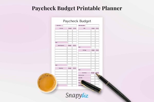 Paycheck Budget Printable Planner Feature Image 5 Budget by paycheck binder - image 6