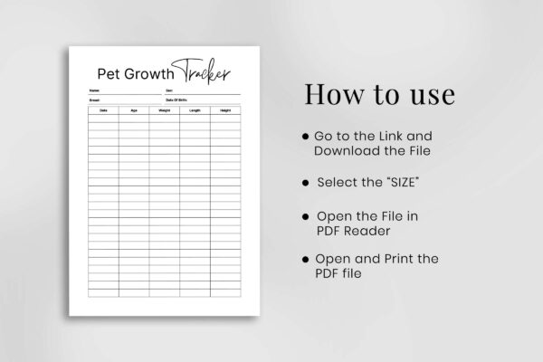 Puppy growth chart tracker