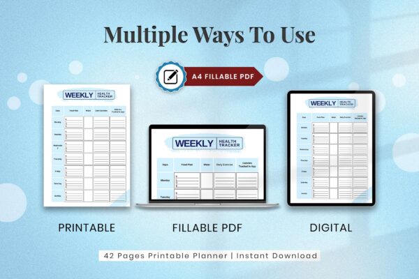 Pleasant Meal Planner Blue 10 Meal planner printable