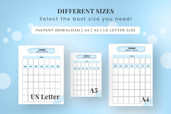 Pleasant Meal Planner Blue 9 Meal planner printable