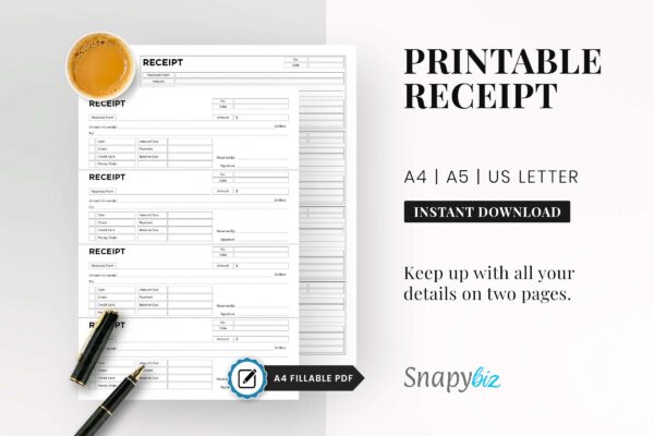Printable Receipt Feature Image Business receipt, receipt printable, invoice receipt