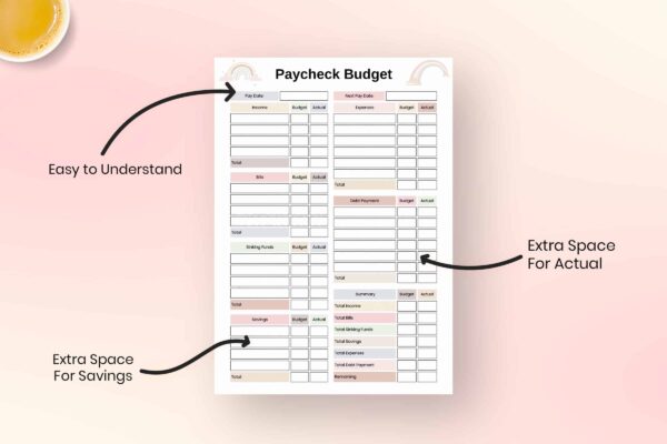 Rainbow Paycheck Budget Feature Image 1 Paycheck budget printable planner pdf - image 2